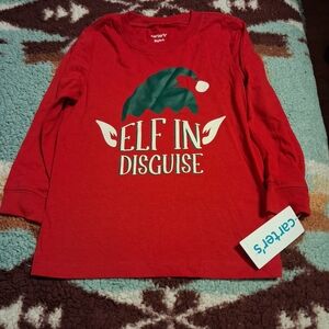 Carter's Red 'Elf in Disguise' Kids Shirt